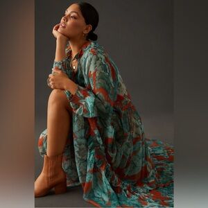 Anthropologie The Marias Printed Chiffon Maxi Dress